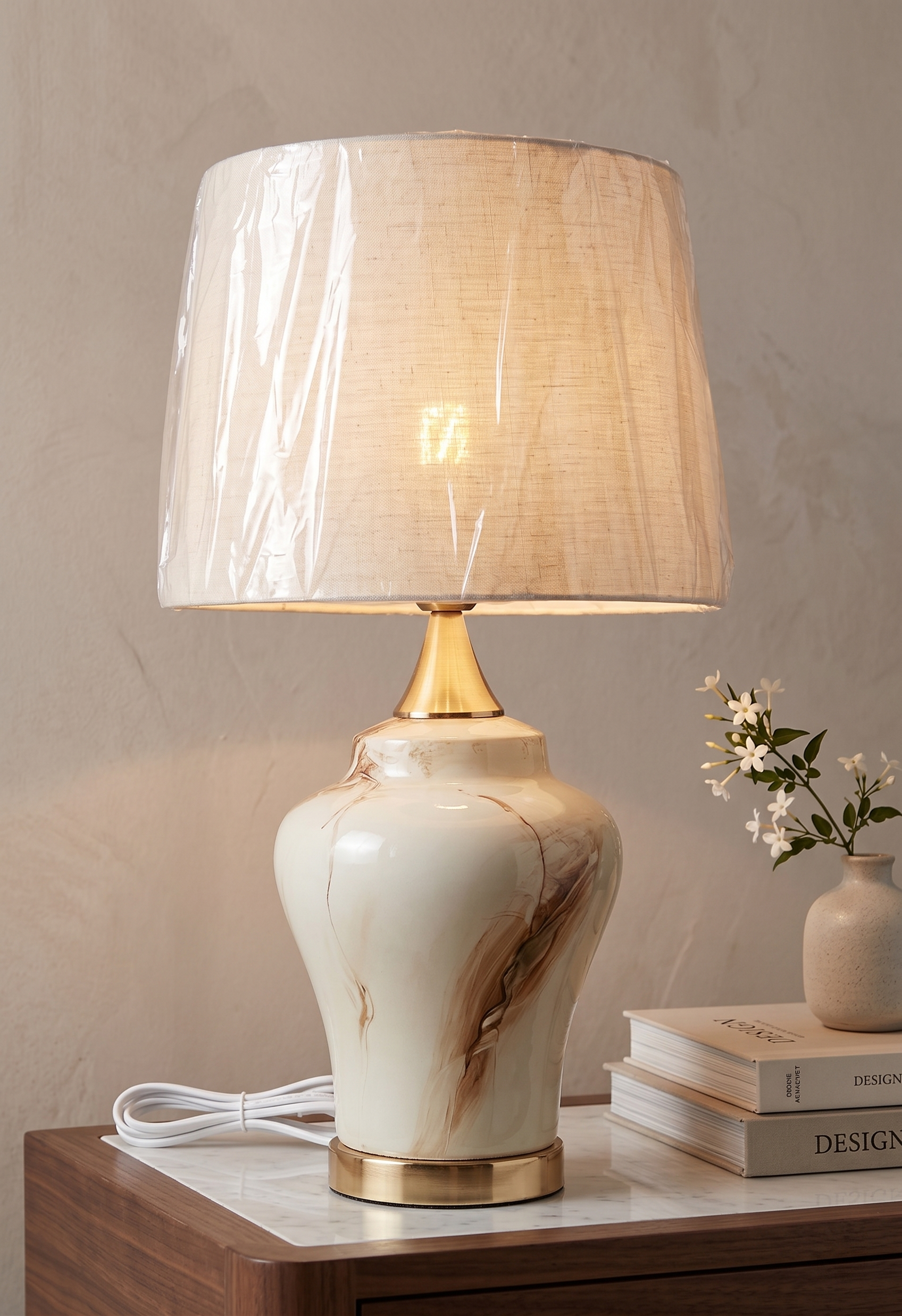 Serene Earth Abstract Ceramic Table Lamp