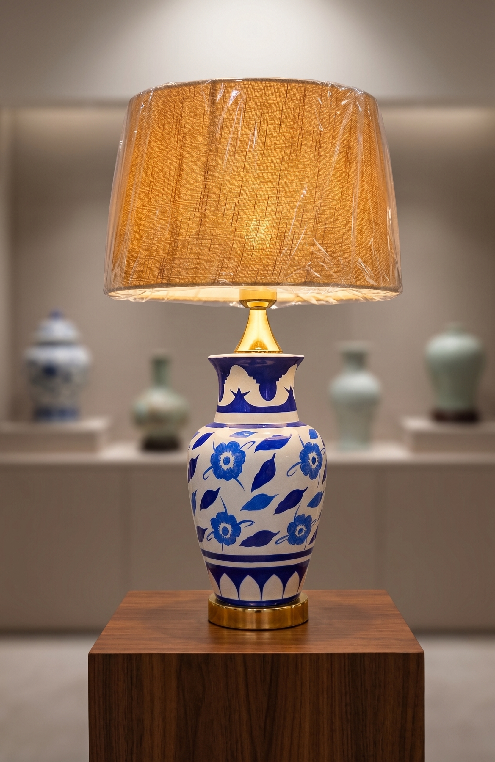 Royal Blue Floral Heritage Lamp