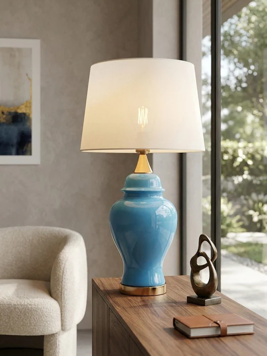 Dimlight Modern Minimalist Ceramic Table Lamp | Sleek White Sculptural Decor